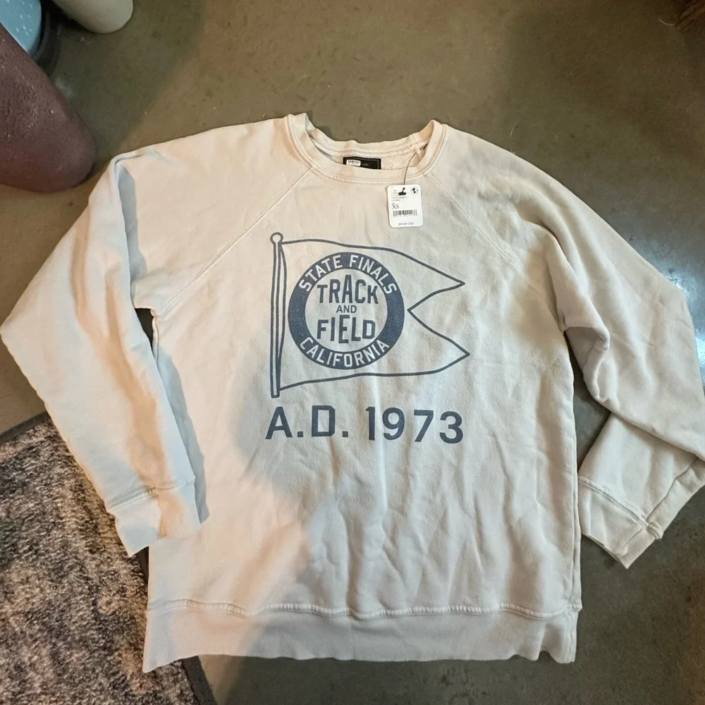 Free people retrobrand track and field sweatshirt nwt xs